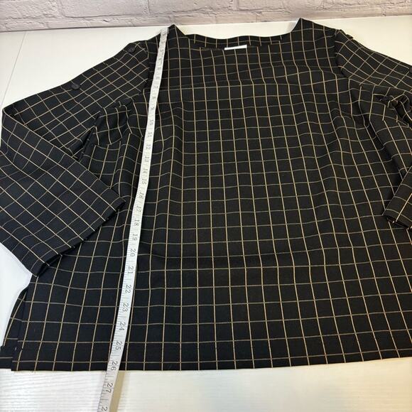 NWT J Jill Ponte Black Long Sleeve Shirt with Beige Lines Size 1X Y0485 - Picture 4 of 7